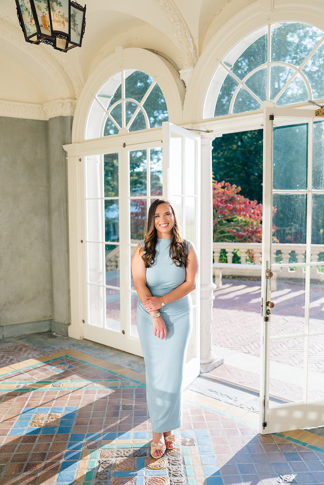 Casey Stamouli, founder of Casey & Co. Events, at a Newport mansion