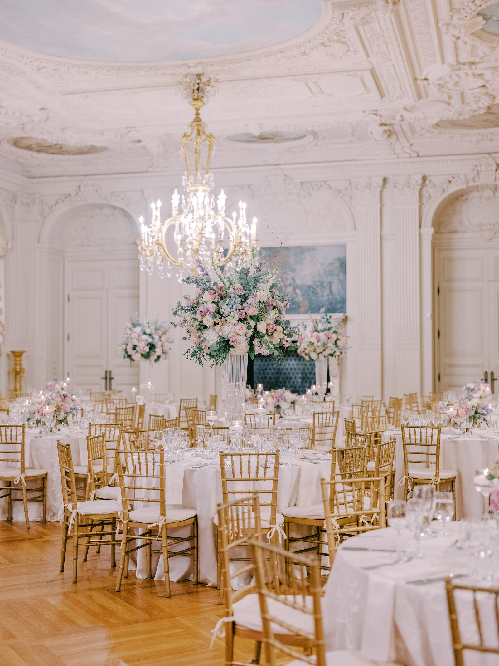 Ballroom reception at Rosecliff Mansion, Newport