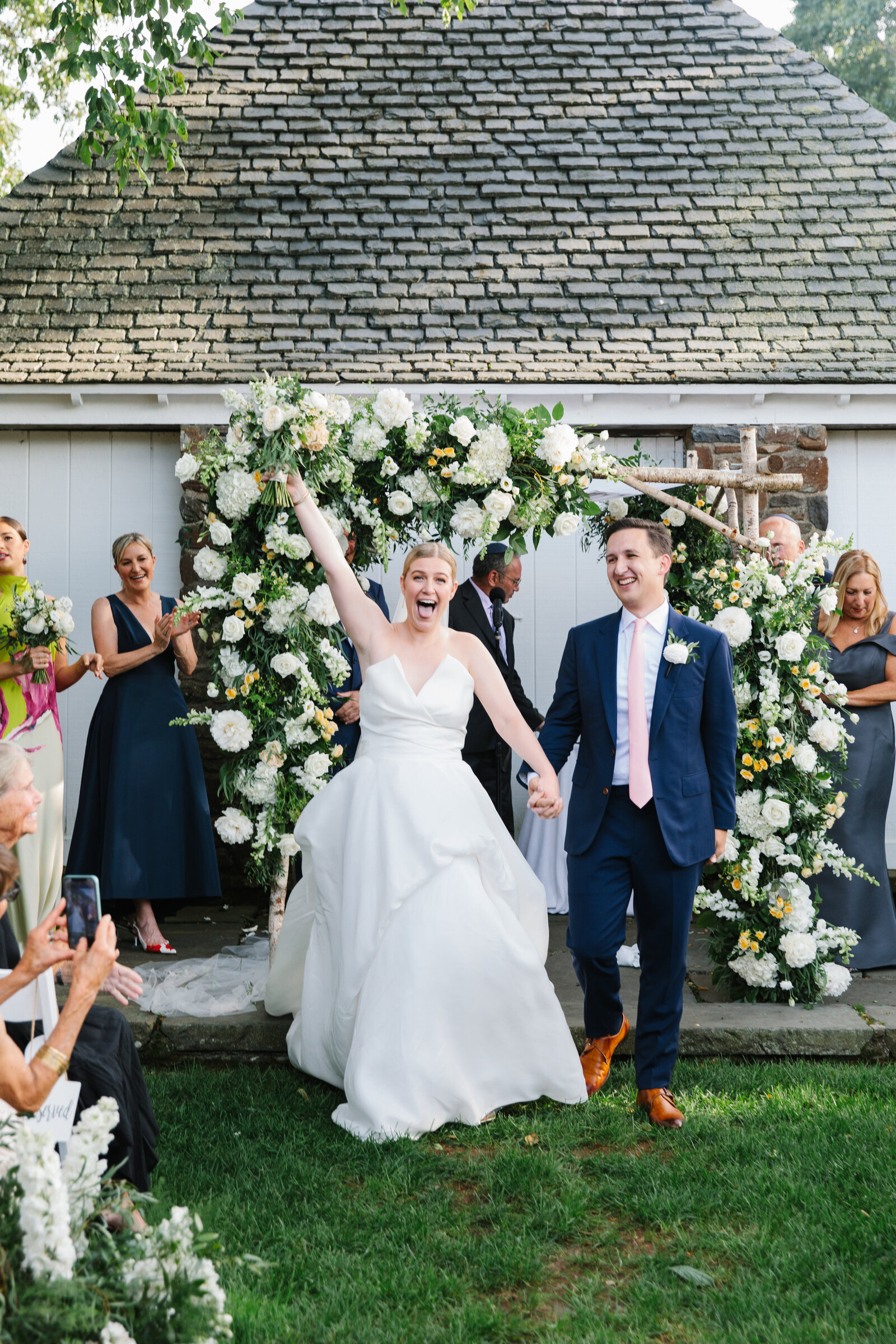 Just married on the New England coast